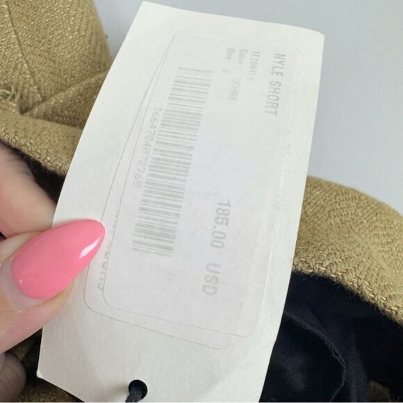 BA&SH | NEW The Nyle Tan High-Waisted Shorts with Belt Women’s Size X-Small - Picture 11 of 15